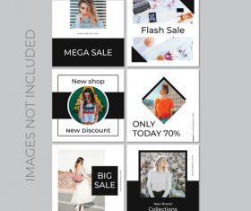 Fashion women’s clothing sale card vector