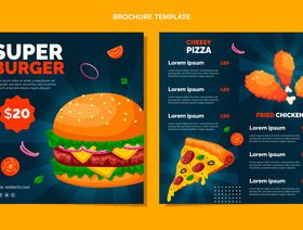 Fast food brochure flat design vector