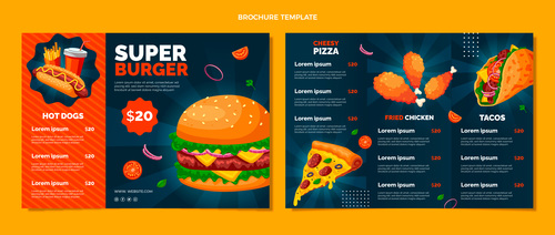 Fast food brochure flat design vector