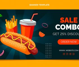 Fast food sale combo background vector