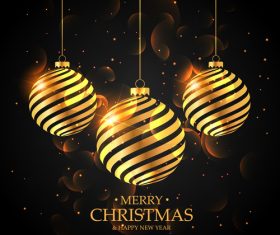 Golden christmas ball vector