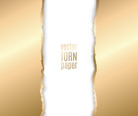 Golden torn paper background vector