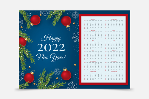 Good looking 2022 calendar template vector