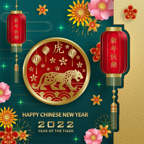 Happy 2022 china new year vector