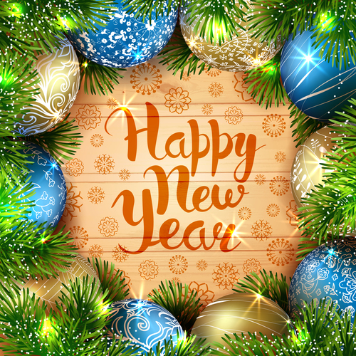 Happy new year poster vector