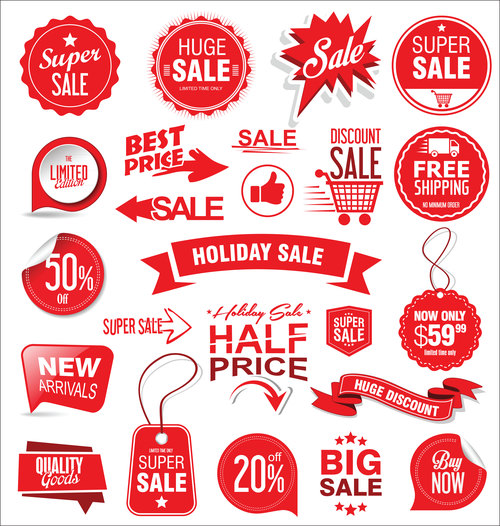 Holiday sale sticker vector