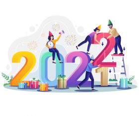 Illustration 2022 happy new year vector