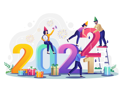Illustration 2022 happy new year vector