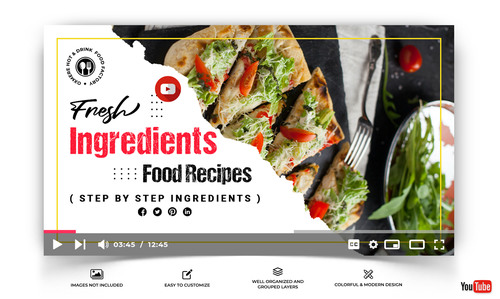 Ingredients food recipes poster vector