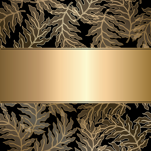 Leaf golden background vector