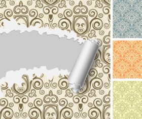Light color wall wallpaper patterns background vector