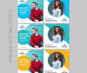 Mens and women’s clothing sale card template vector