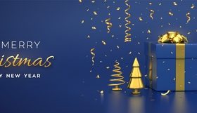 Merry Christmas and New Year 2022 greeting card vector