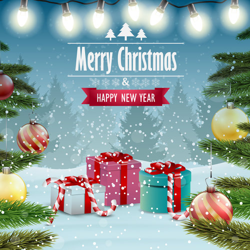 Merry Christmas poster vector