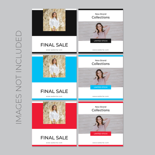 New brand collections sales card template vector