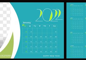New year 2022 calendar vector
