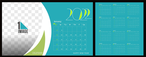 New year 2022 calendar vector