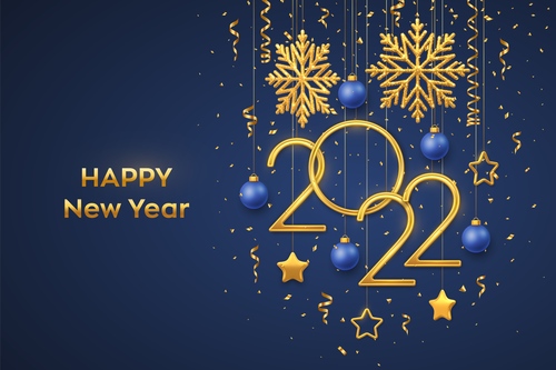 New year 2022 greeting card vector