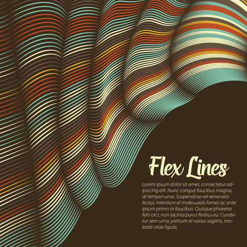 Overlay decorative background flex lines vector
