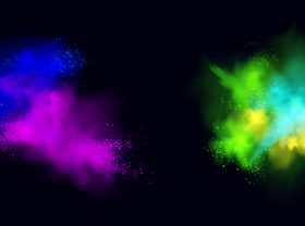 Paint explosion realistic composition vector