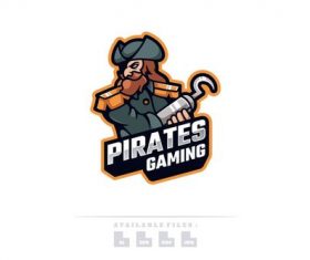 Pirates gaming logo vector