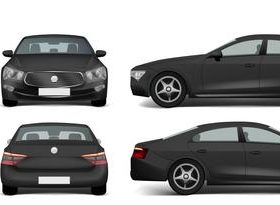 Realistic black car vector