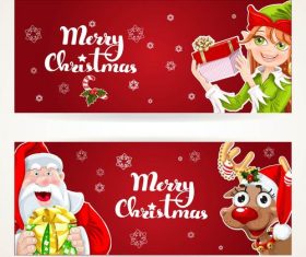 Red christmas banner vector