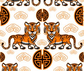 Seamless tiger background vector