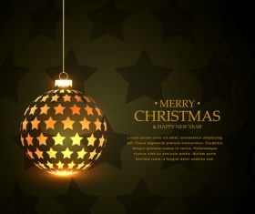 Shiny golden christmas ball vector