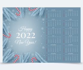 Silver 2022 calendar template vector