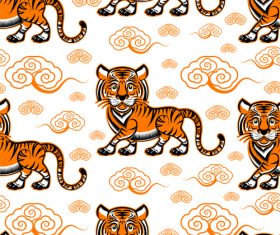 Tiger seamless background vector