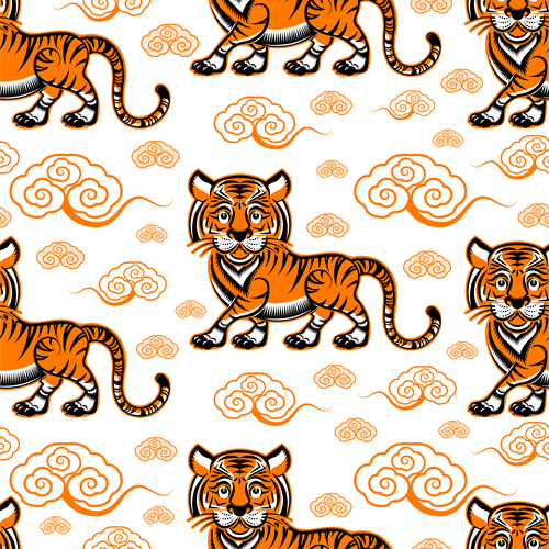 Tiger seamless background vector