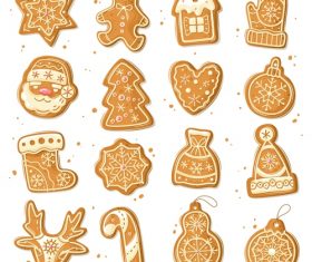 Various shapes gingerbread vector