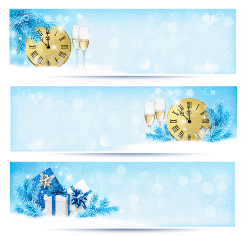 Waiting for the new year banner vector