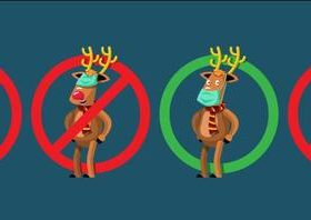 Wear a mask properly for Christmas vector