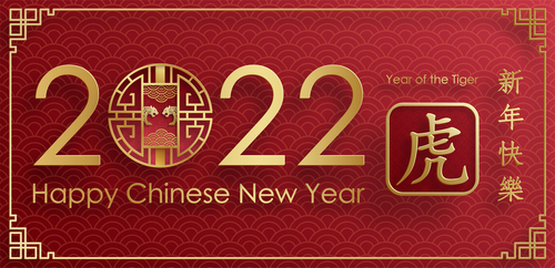 Year of the tiger 2022 new year greeting card vector