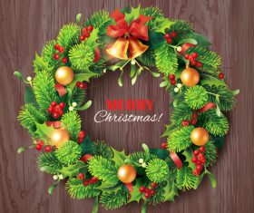 Mistletoe wreath vector
