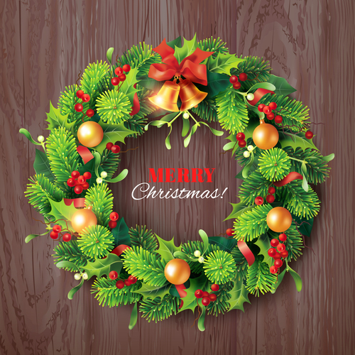 Mistletoe wreath vector