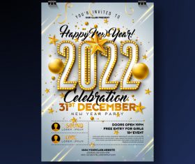 2022 new year template design vector