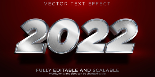 2022 silver vector text effect