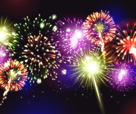 3D sky fireworks pattern vector
