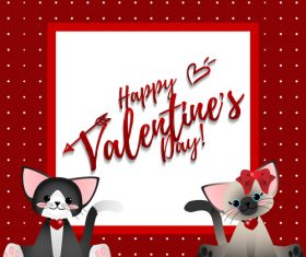 Animal background valentine card vector