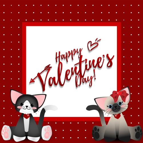Animal background valentine card vector