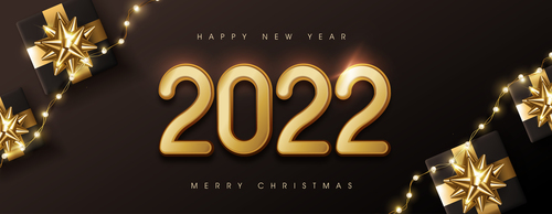 Banner 2022 new year party poster vector