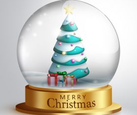 Beautiful Christmas crystal ball vector