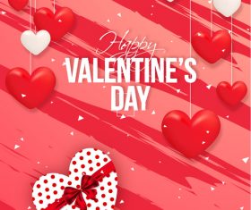 Beautiful heart pendant card vector