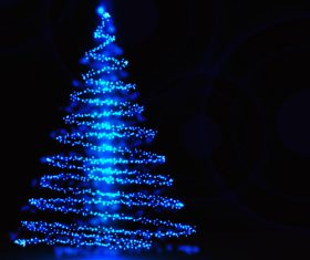 Blue light christmas tree vector
