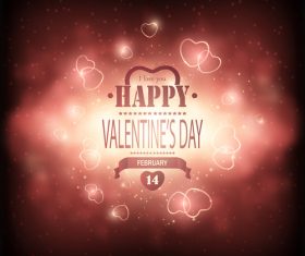 Bright Valentines Day card vector