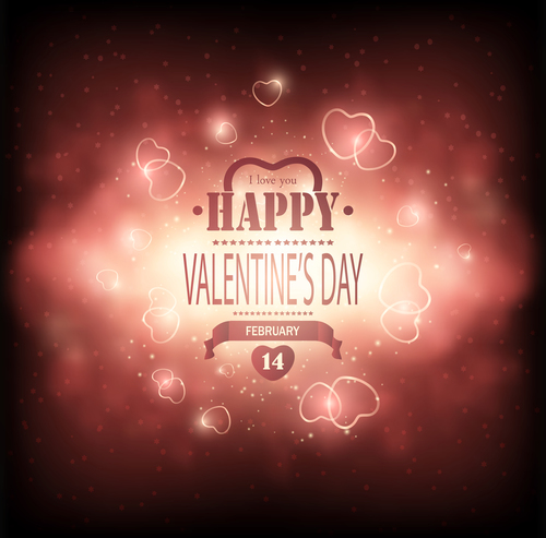 Bright Valentines Day card vector