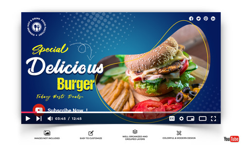 Burger promotion design template vector